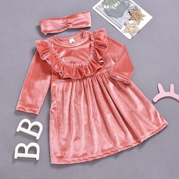 NWT🎉 Toddler Flounced Long-Sleeve Dress - Picture 2 of 8